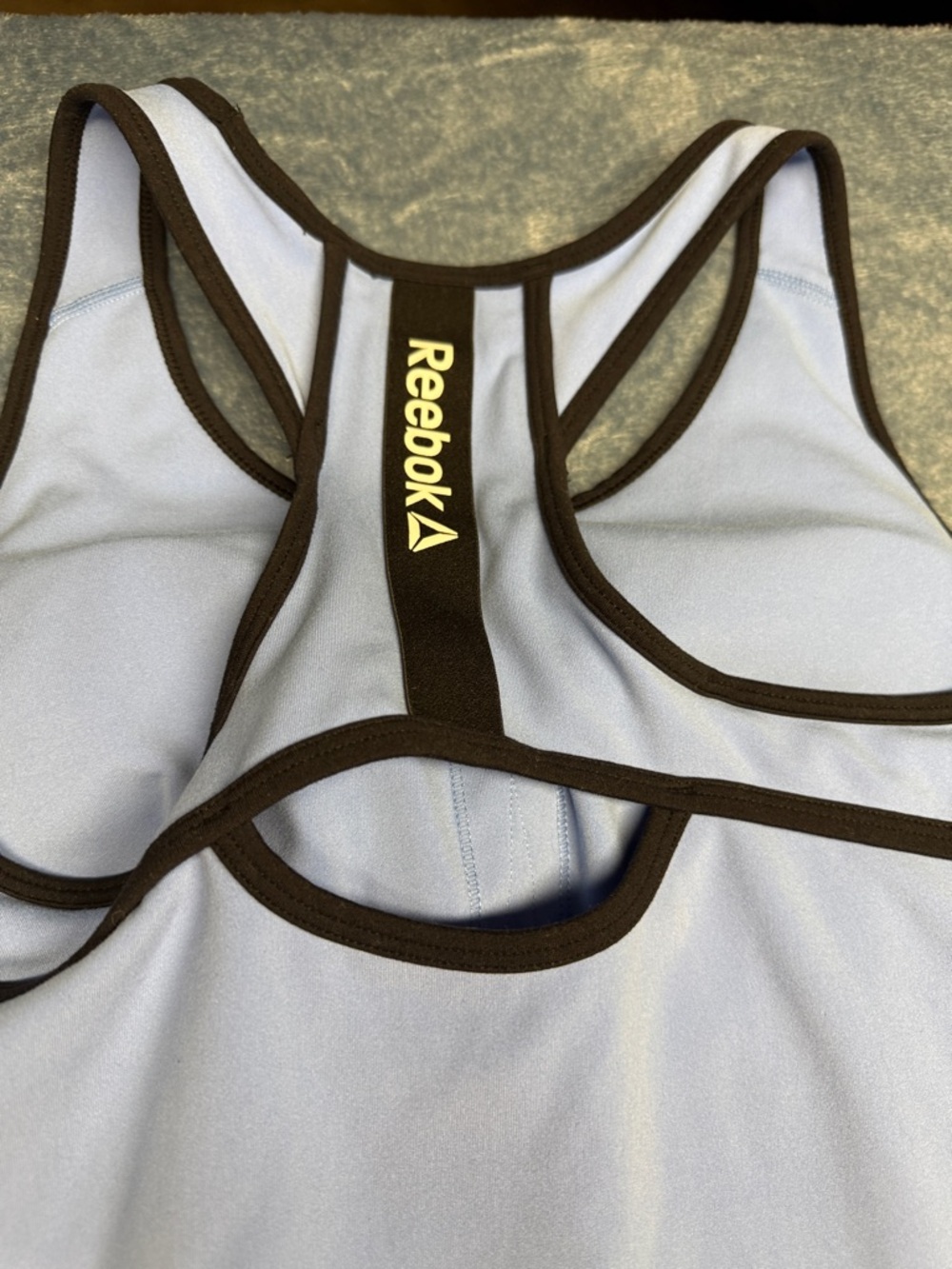 Reebok Pale Blue Racerback Tank with Black Trim - Picture 4 of 4